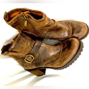 Lucky Brand Gently Worn Leather Booties